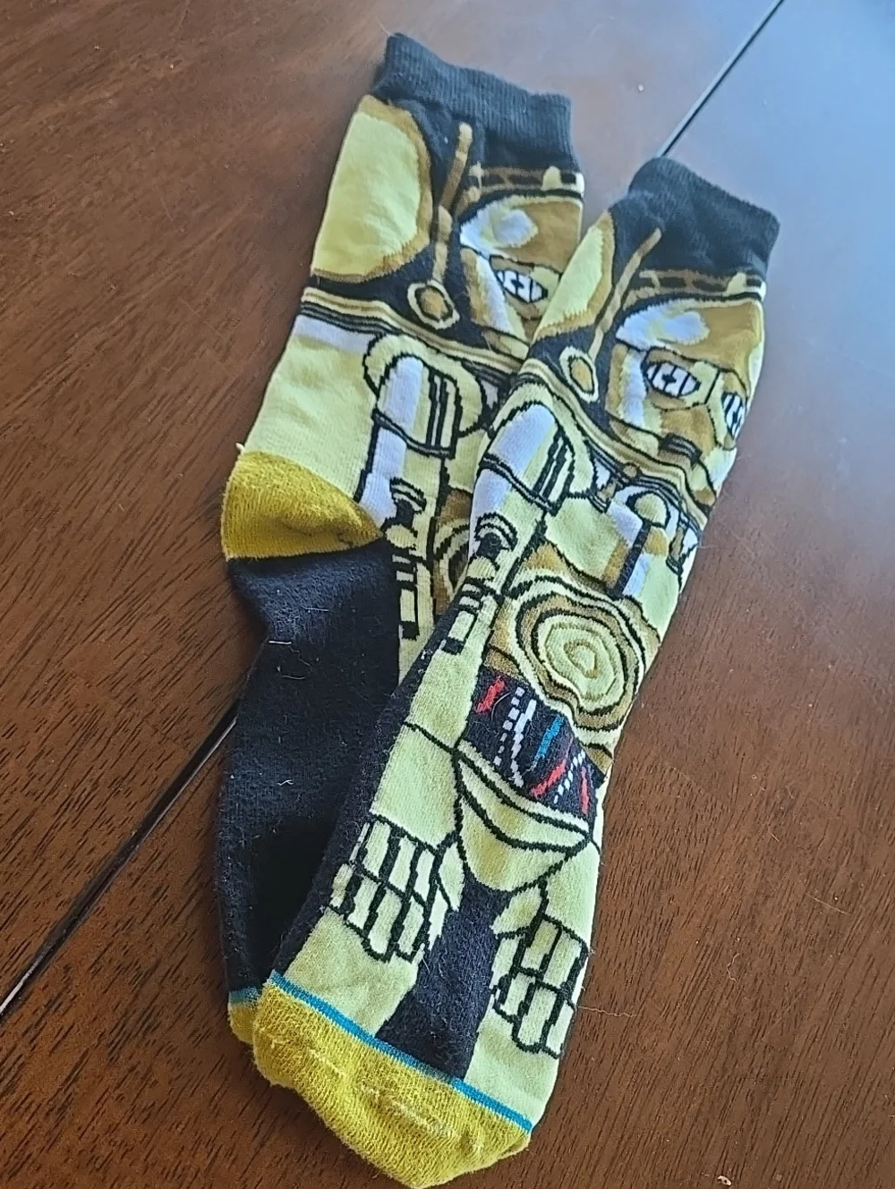 C3PO Socks One Size Black red white blue yellow tan brown Colors Unisex